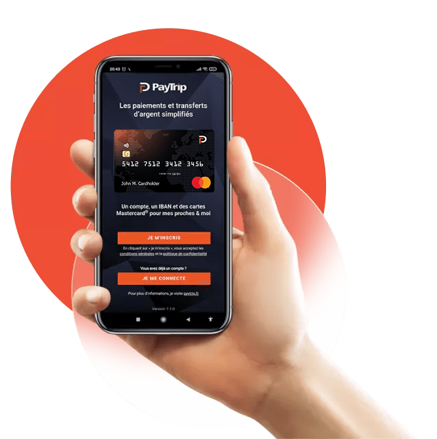 Main tenant smartphone écran application PayTrip