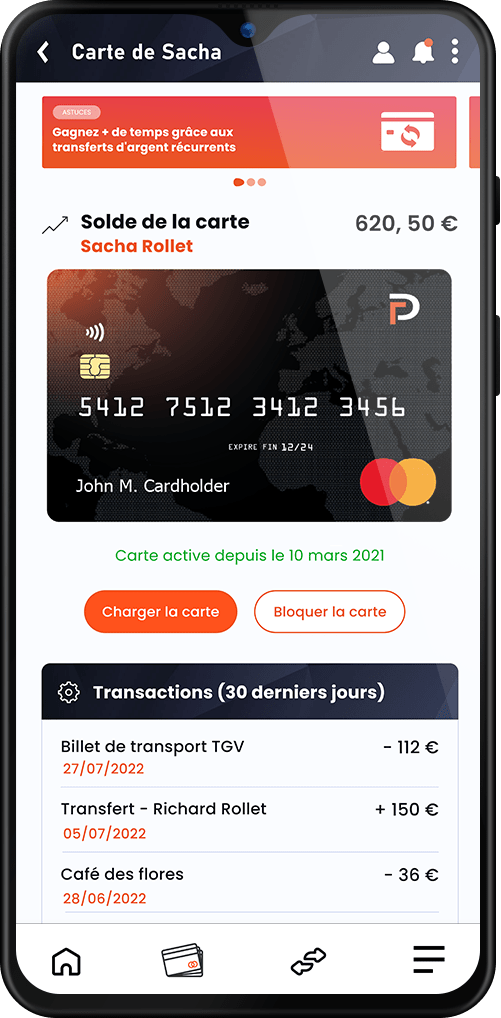 Application mobile PayTrip carte Mastercard
